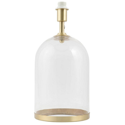 First Choice Lighting Cloche Clear Glass Satin Brass Large Base Only Table Lamp