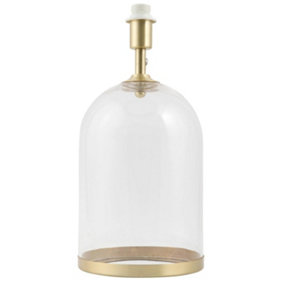 First Choice Lighting Cloche Clear Glass Satin Brass Large Base Only Table Lamp