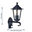 First Choice Lighting - Corniche Black Lantern Style Outdoor Motion Sensor Wall Light