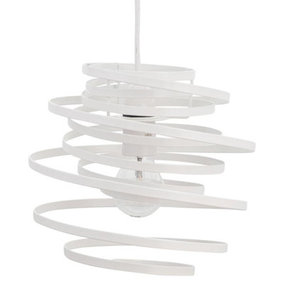 First Choice Lighting Cosmo White Easy Fit Metal Pendant Shade