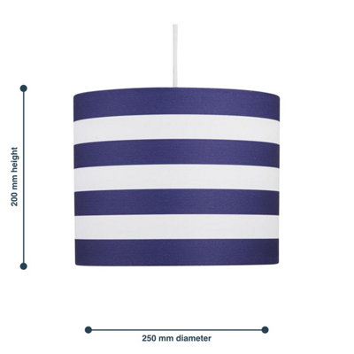 First Choice Lighting Digi White Blue 25 cm Easy Fit Fabric Pendant Shade