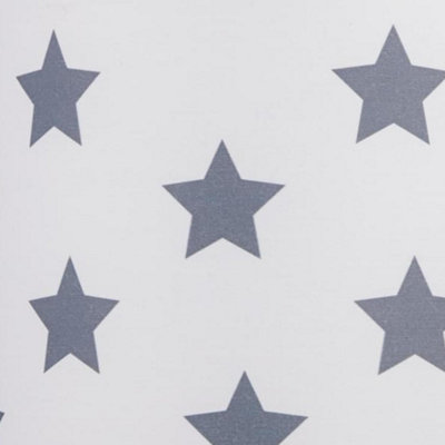 First Choice Lighting Digi White With Dark Grey Stars Print 25 cm Easy Fit Fabric Pendant Shade