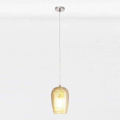 First Choice Lighting Dimpled Glass and Jewelled Pendant Light