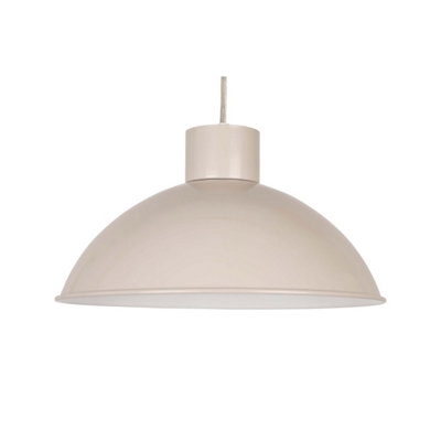First Choice Lighting Domed Taupe Grey Easy Fit Metal Pendant Shade