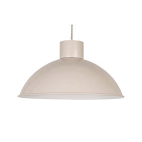 First Choice Lighting Domed Taupe Grey Easy Fit Metal Pendant Shade