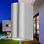 First Choice Lighting Drayton Brushed Aluminium Clear Glass 2 Light IP44 Outdoor Wall Washer Light