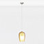 First Choice Lighting Dual Chrome Clear Dropper Glass Champagne Ceiling Pendant Light