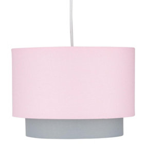 First Choice Lighting Duo Pink Easy Fit Fabric Pendant Shade