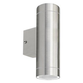 First Choice Lighting Falston Stainless Steel Up Down Outdoor Wall Light