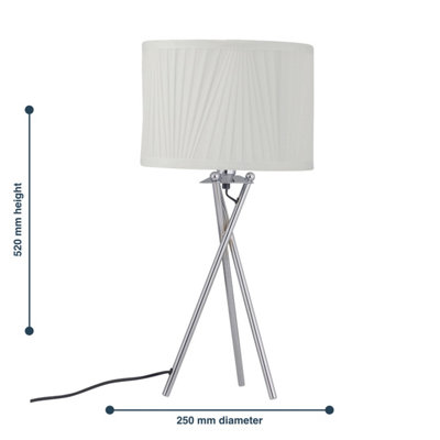 Chrome tripod hot sale table lamp