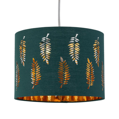 First Choice Lighting Fern Dark Green Cut Out 25cm Pendant Lightshade