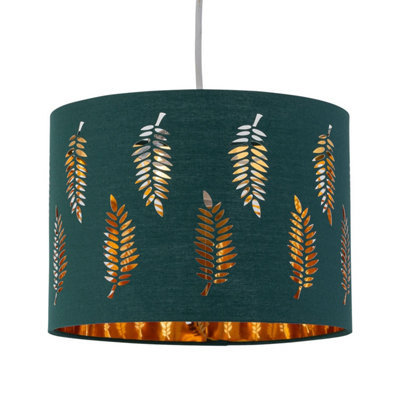 First Choice Lighting Fern Dark Green Cut Out 30cm Pendant Lightshade