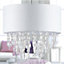 First Choice Lighting Fiji Clear White 40 cm Easy Fit Jewelled Pendant Shade