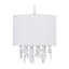 First Choice Lighting Fiji White Linen with Silver Fleck Detail Jewelled Pendant Shade