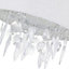 First Choice Lighting Fiji White Linen with Silver Fleck Detail Jewelled Pendant Shade