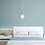 First Choice Lighting - Flex Green Silicone Ceiling Pendant Light with Black Ceiling Rose