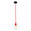 First Choice Lighting - Flex Red Silicone Ceiling Pendant Light with Black Ceiling Rose