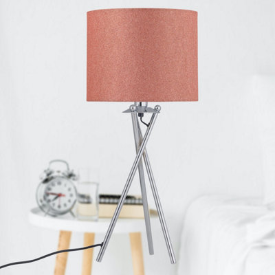 Pink tripod clearance table lamp