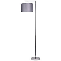 First Choice Lighting Glitter Chrome Silver Grey Angled Floor Lamp