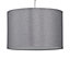 First Choice Lighting Glitter Silver Grey 30 cm Easy Fit Fabric Pendant Shade