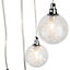 First Choice Lighting Globe Chrome Clear Wire Detailed Glass 5 Light Ceiling Pendant Light