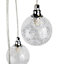 First Choice Lighting Globe Chrome Clear Wire Detailed Glass 5 Light Ceiling Pendant Light