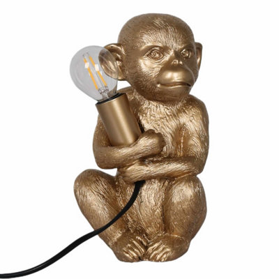 First Choice Lighting Gold Little Monkey Table Lamp or Beside Light