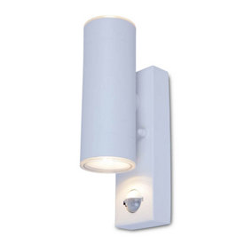 First Choice Lighting - Grange White LED Outdoor Up Down Motion Sensor Wall Light