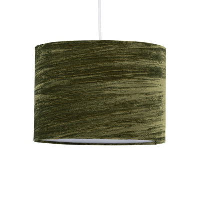 First Choice Lighting Green Crushed Velvet 25cm Pendant Lightshade