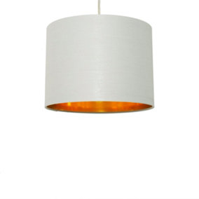 First Choice Lighting Grey Copper Grey 25 cm Easy Fit Fabric Pendant Shade
