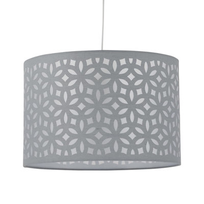 First Choice Lighting Grey Laser Cut 25cm Pendant Lightshade
