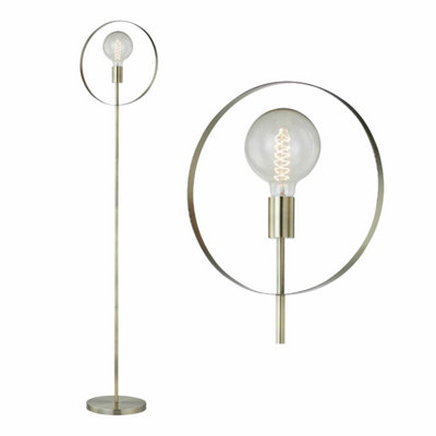 First Choice Lighting Hailey Brushed Gold Floor Lamp