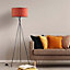 First Choice Lighting - Hayley Black Tripod Floor Lamp with Terracotta Shade