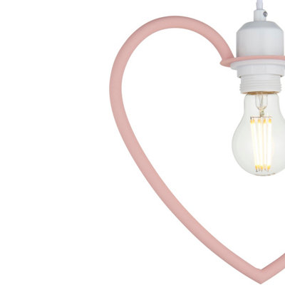 First Choice Lighting Hearty Pink Easy Fit Fabric Pendant Shade