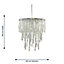 First Choice Lighting Heather Chrome Clear Easy Fit Jewelled Pendant Shade