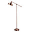 First Choice Lighting Hill Antique Copper White Floor Reading Lamp