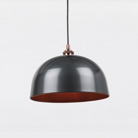 First Choice Lighting Honiton Nickel Antique Copper Ceiling Pendant Light