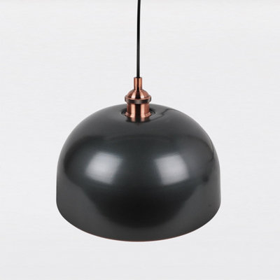 First Choice Lighting Honiton Nickel Antique Copper Ceiling Pendant Light