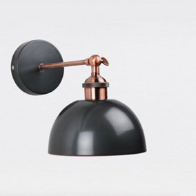 First Choice Lighting Honiton Nickel Antique Copper Wall Light