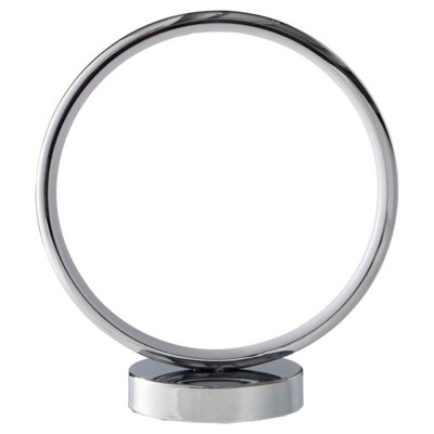 First Choice Lighting Hoop LED Chrome White Table Lamp