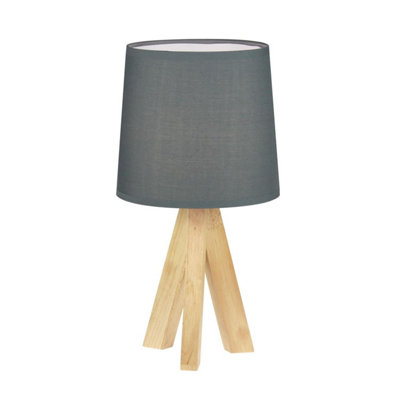 First Choice Lighting Hubert Natural Wooden Tripod Lamp