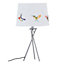 First Choice Lighting Hummingbird Chrome Tripod Table Lamp with Linen Bird Print Shade