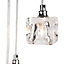 First Choice Lighting Ice Cube Chrome Ice Cube Glass 5 Light Ceiling Pendant Light