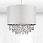 First Choice Lighting Joyce Clear Cream 30 cm Easy Fit Jewelled Pendant Shade