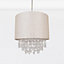 First Choice Lighting Joyce Clear Sparkle Gold Easy Fit Jewelled Pendant Shade
