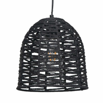 First Choice Lighting Kleo Dark Paper String Easy Fit Fabric Pendant Shade