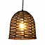 First Choice Lighting Kleo Dark Paper String Easy Fit Fabric Pendant Shade