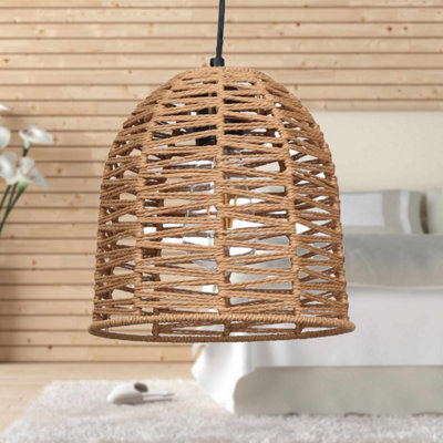 First Choice Lighting Kleo Natural Paper String Easy Fit Fabric Pendant Shade