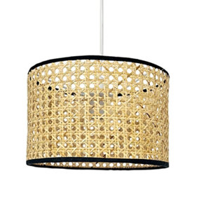 First Choice Lighting Kona Natural Rattan Easy Fit Fabric Pendant Shade