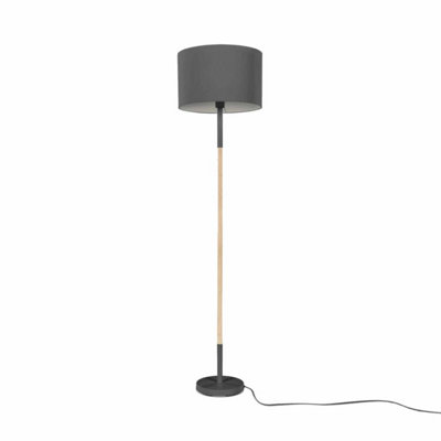 First Choice Lighting Kyrie Grey Wood Floor Lamp